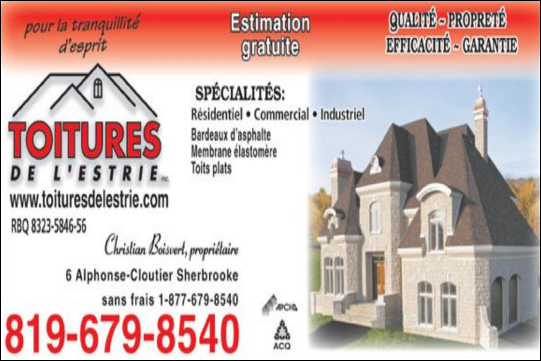 TOITURES DE L&rsquo;ESTRIE INC
