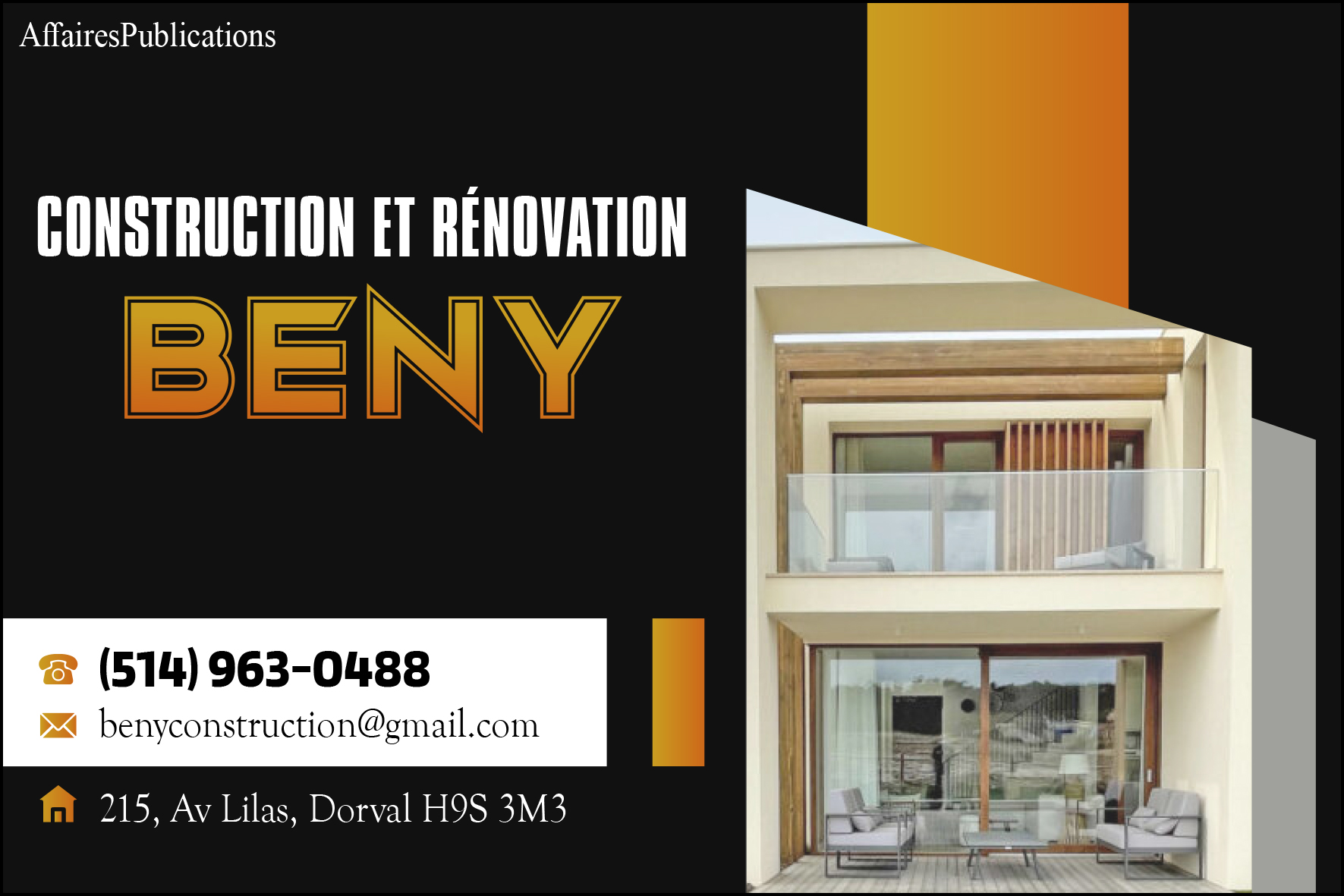 CONSTRUCTION ET RÉNOVATION BENY INC