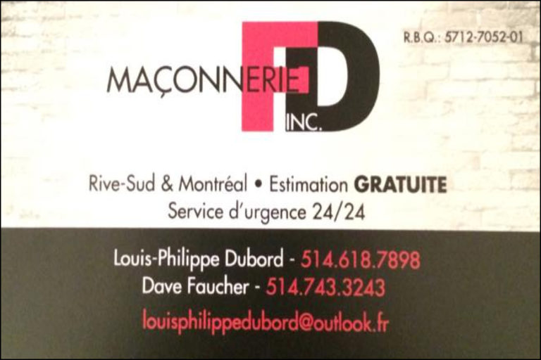 MAÇONNERIE FD INC