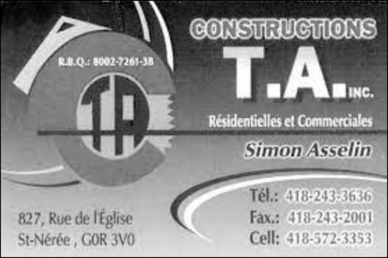 CONSTRUCTIONS T A INC