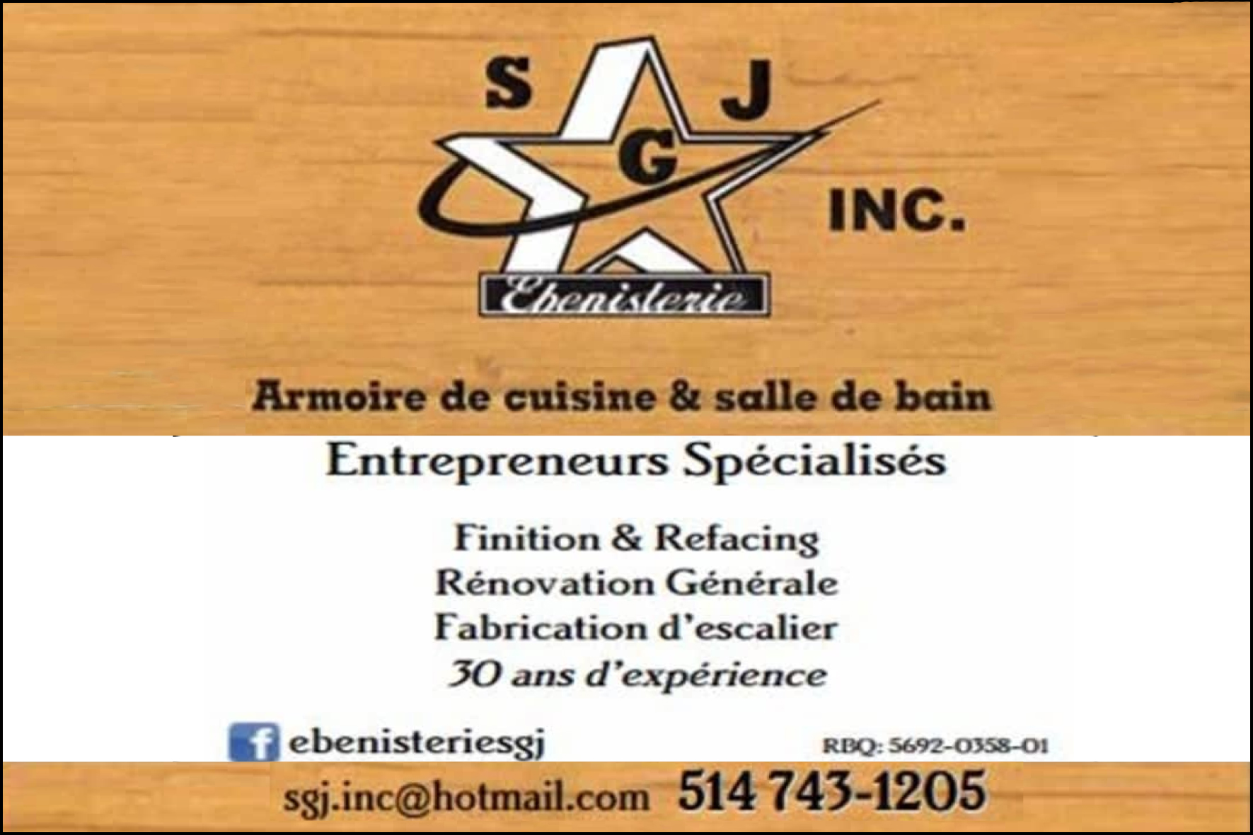 ÉBÉNISTERIE SGJ INC