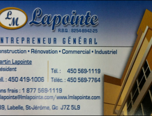 LM LAPOINTE ENTREPRENEUR GÉNÉRAL