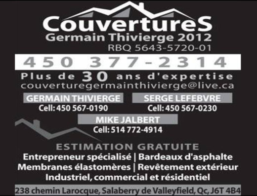 COUVERTURES GERMAIN THIVIERGE 2012 9198-4195 QUÉBEC INC