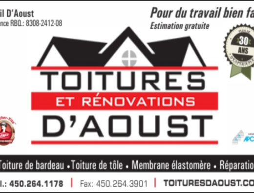 TOITURE ET RÉNOVATION D&rsquo;AOUST