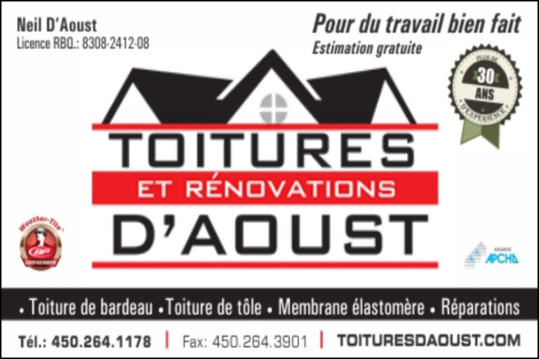 TOITURE ET RÉNOVATION D&rsquo;AOUST