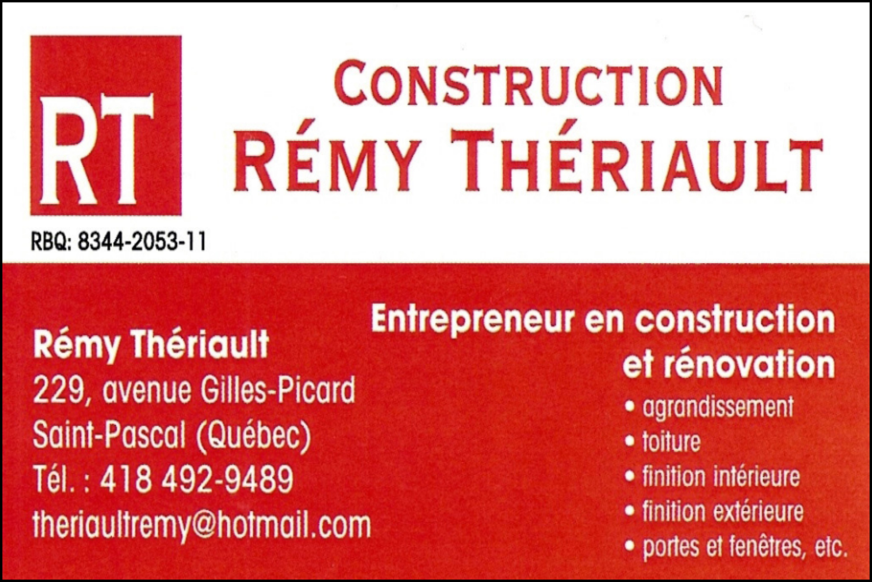 CONSTRUCTION RÉMY THÉRIAULT