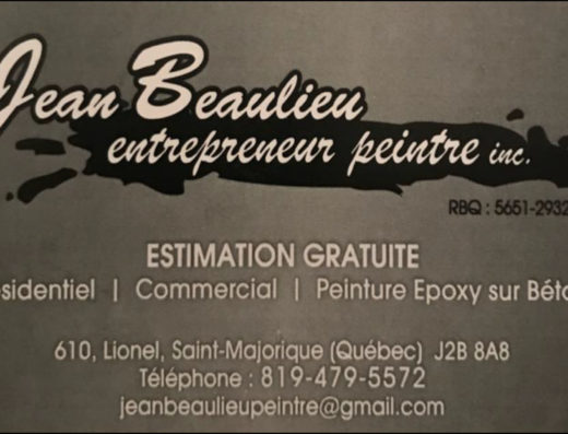 JEAN BEAULIEU, ENTREPRENEUR-PEINTRE 9260-4982 QUÉBEC INC