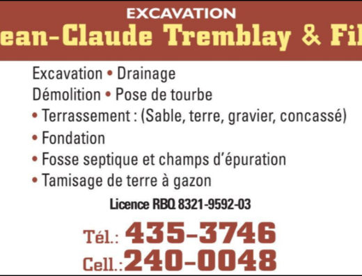 EXCAVATION JEAN-CLAUDE TREMBLAY & FILS