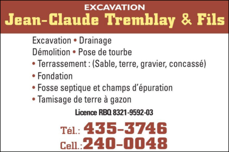 EXCAVATION JEAN-CLAUDE TREMBLAY & FILS