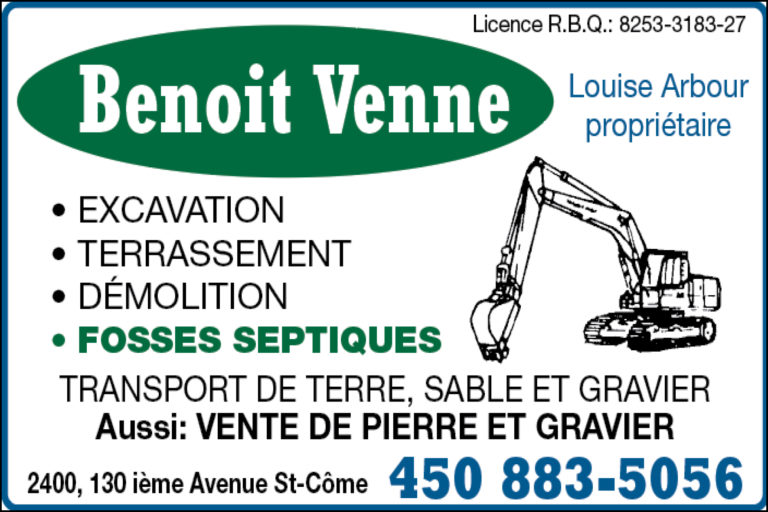 BENOIT VENNE EXCAVATION ENR