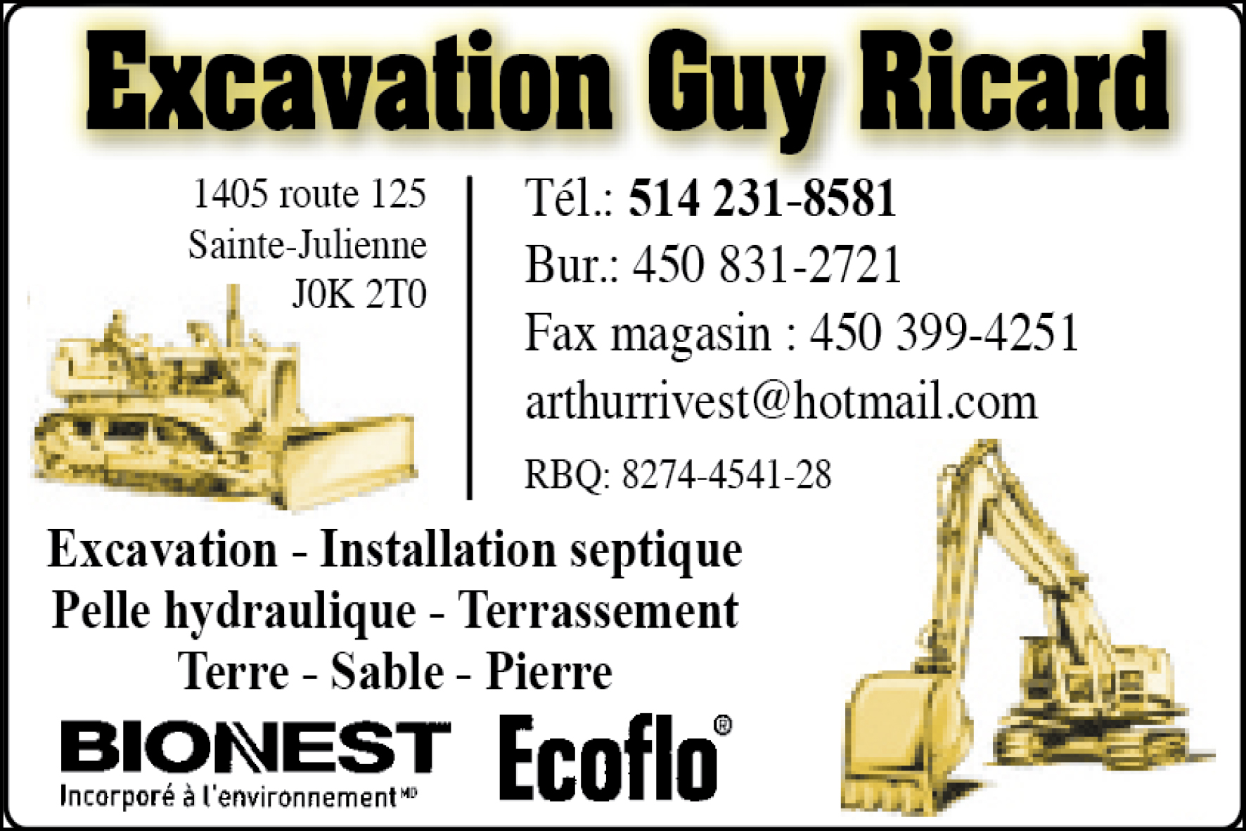 EXCAVATION GUY RICARD