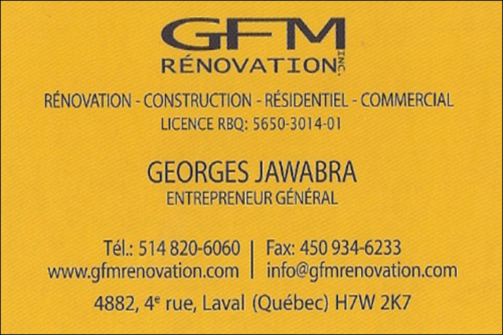 GFM RÉNOVATION INC