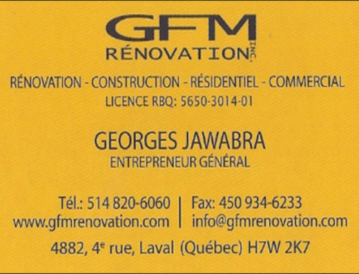 GFM RÉNOVATION INC