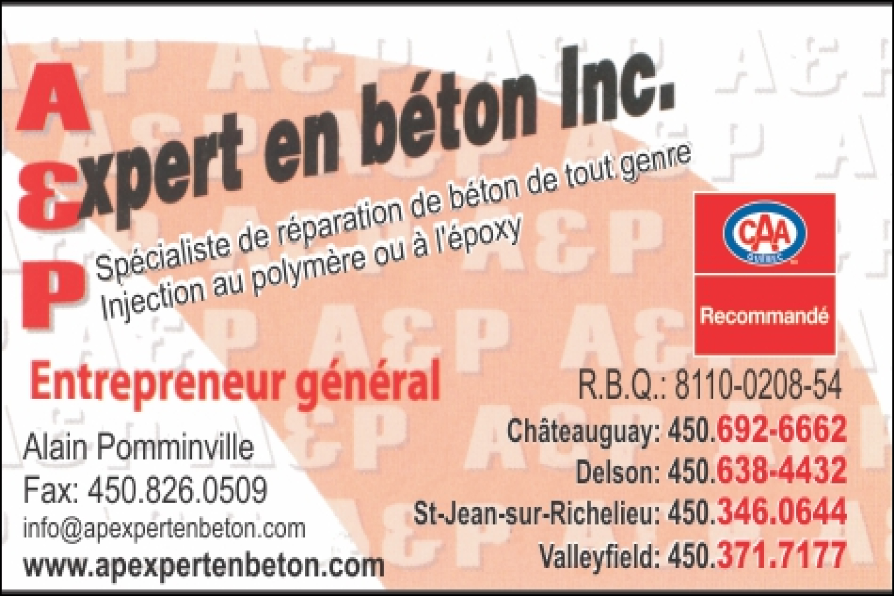 A&P EXPERT EN BÉTON INC