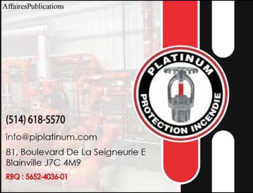 PROTECTION INCENDIE PLATINUM<br/>9263-3429 QUÉBEC INC