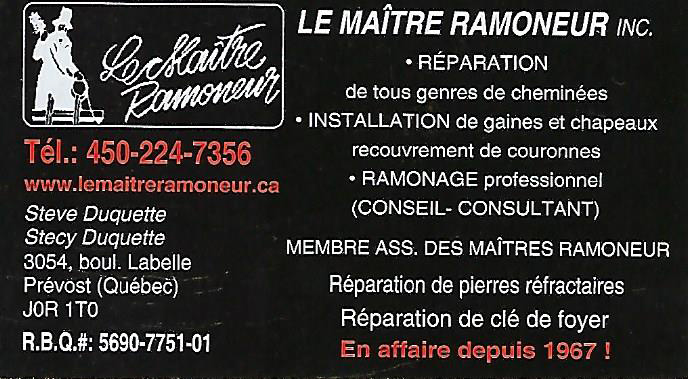 MAÎTRE RAMONEUR INC
