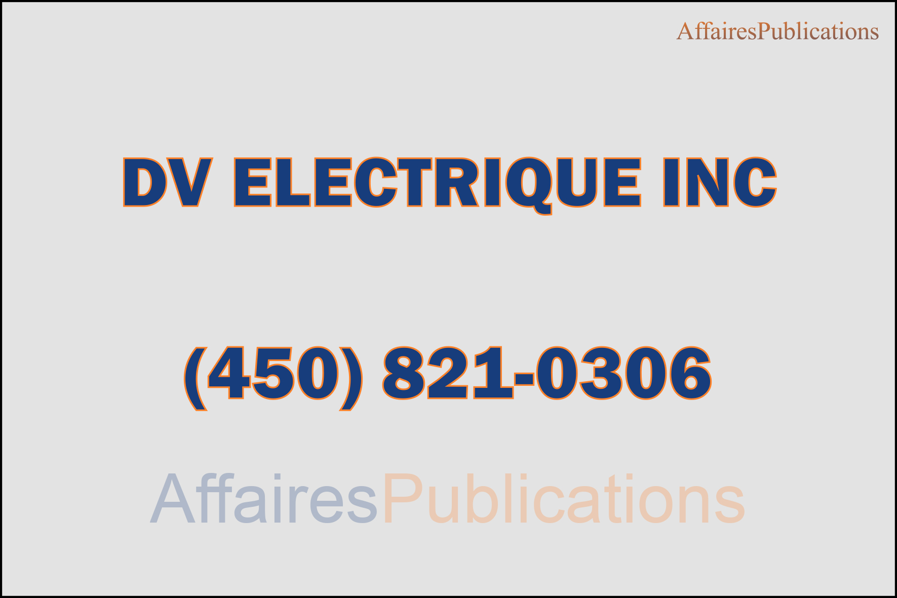 DV ÉLECTRIQUE INC