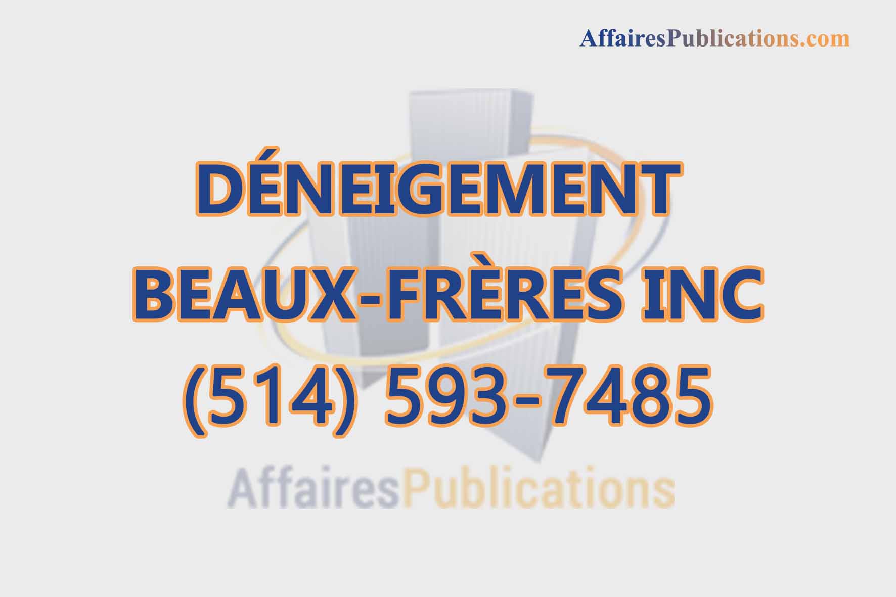 DÉNEIGEMENT BEAUX-FRÈRES