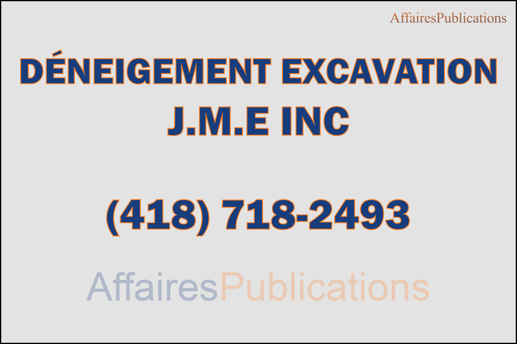 DÉNEIGEMENT EXCAVATION J.M.E