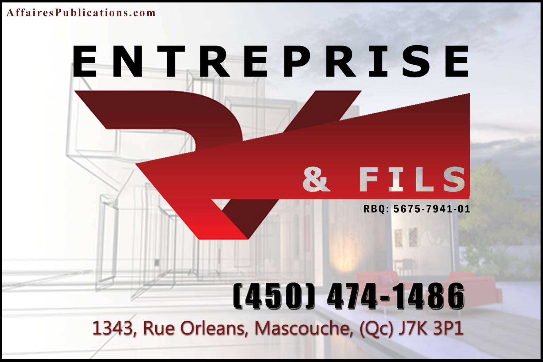 ENTREPRISE R V ET FILS INC