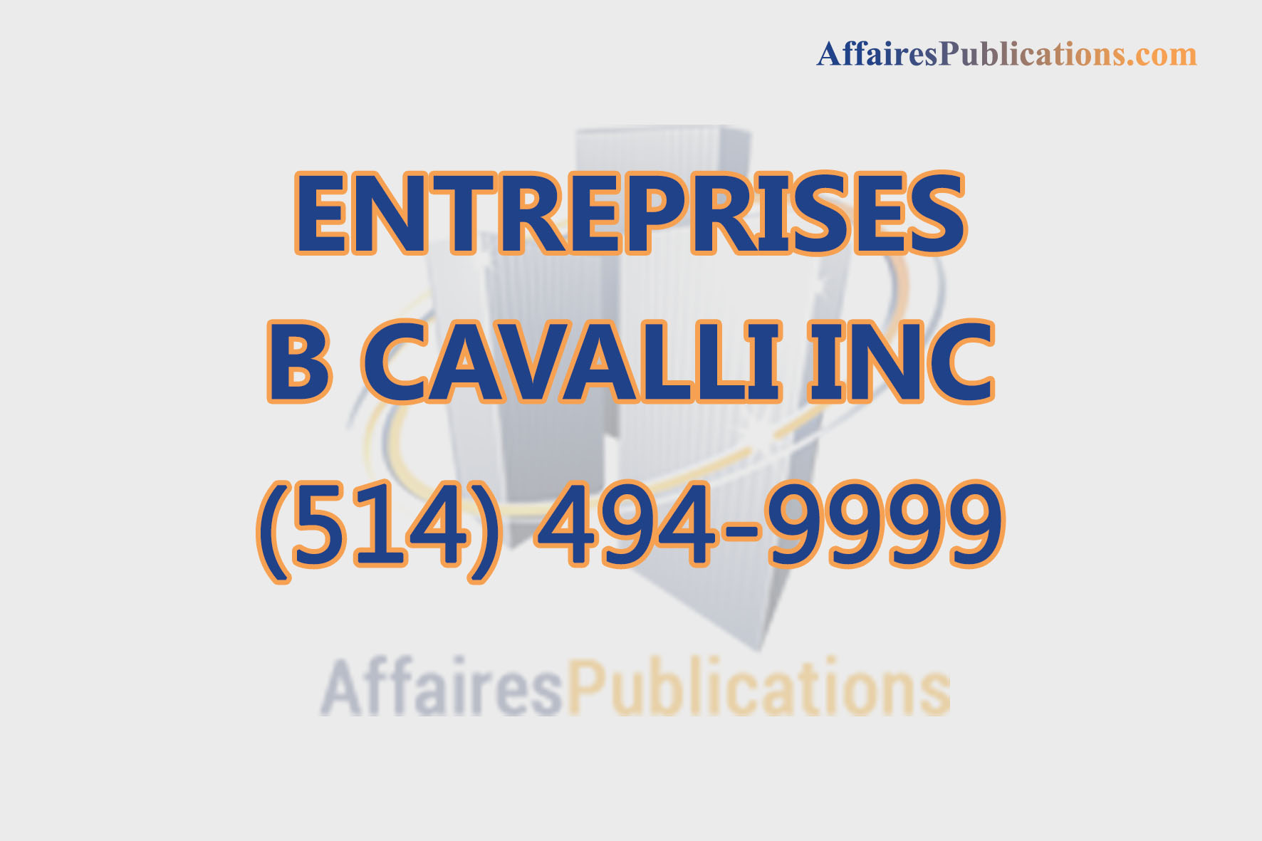 ENTREPRISES B CAVALLI INC