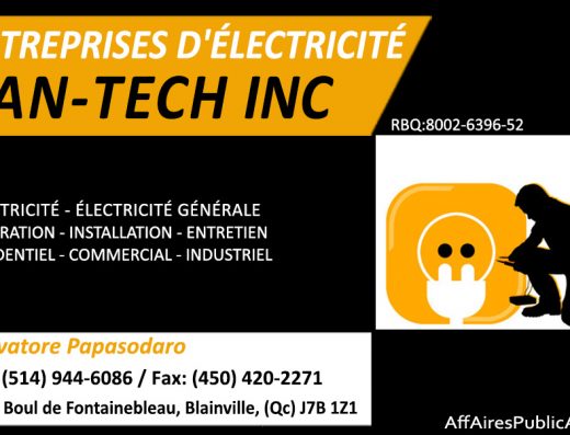 ENTREPRISES D&rsquo;ÉLECTRICITÉ CAN TECH INC