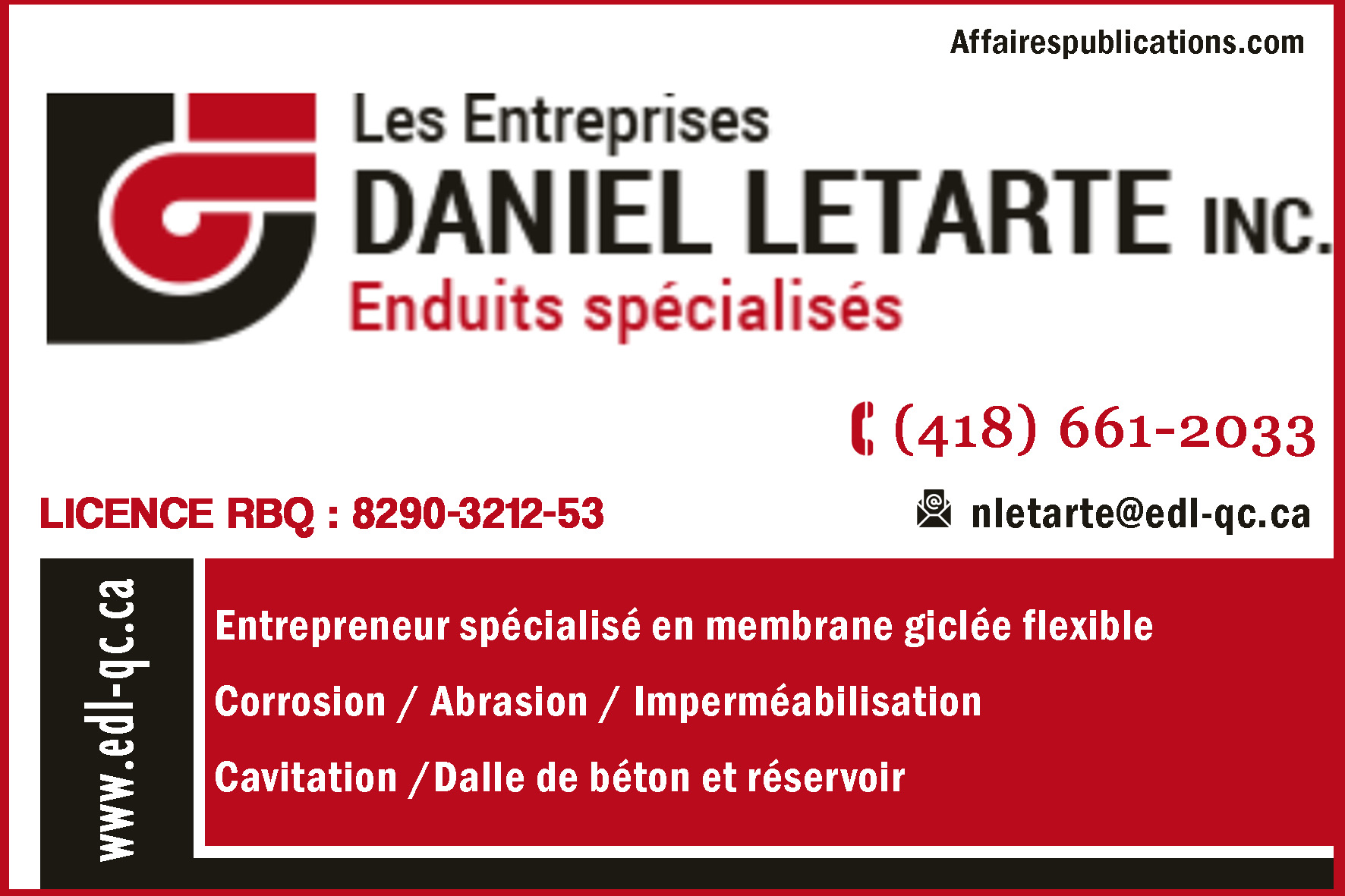 ENTREPRISES DANIEL LETARTE ET FILS INC