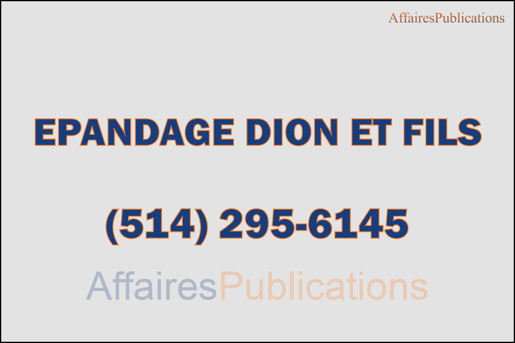 ÉPANDAGE DION ET FILS