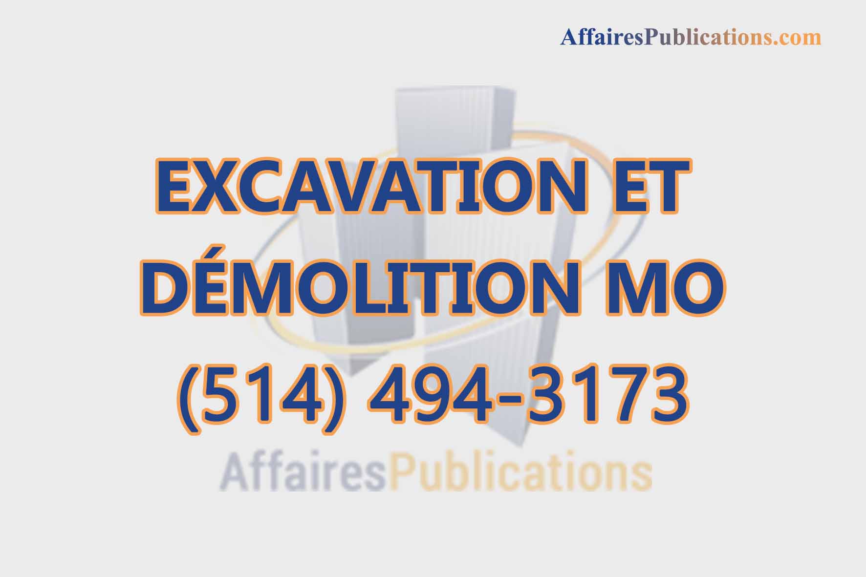 EXCAVATION ET DÉMOLITION MO