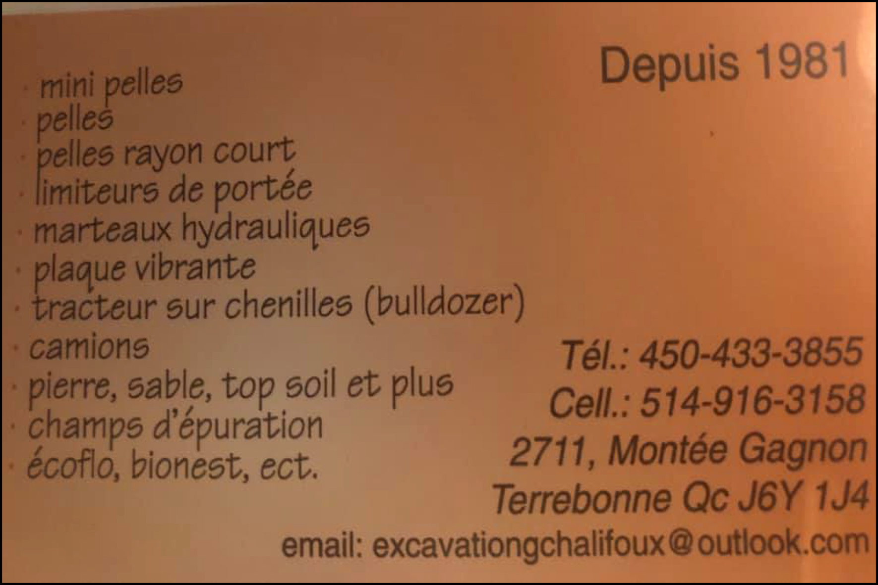 Verso carte de visite