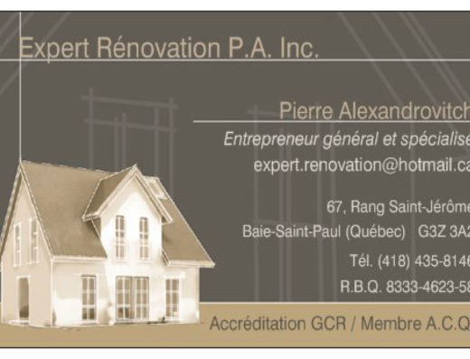 EXPERT RÉNOVATION P A INC