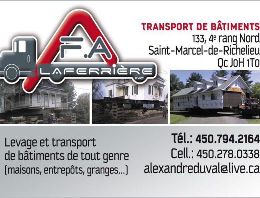 TRANSPORT DE BÂTIMENT F A LAFERRIÈRE