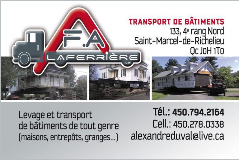 TRANSPORT DE BÂTIMENT F A LAFERRIÈRE