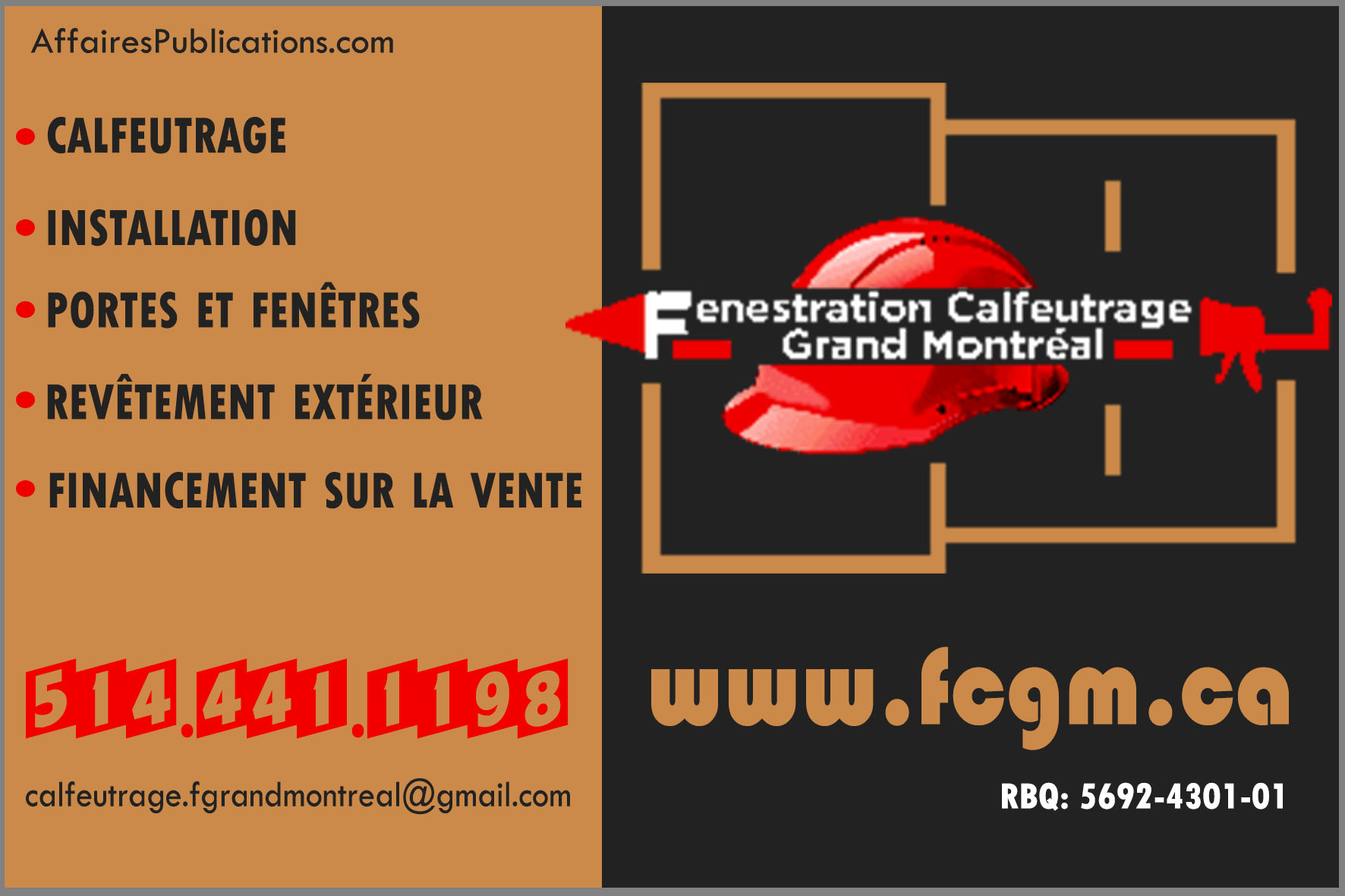 FENESTRATION CALFEUTRAGE GRAND MONTRÉAL INC