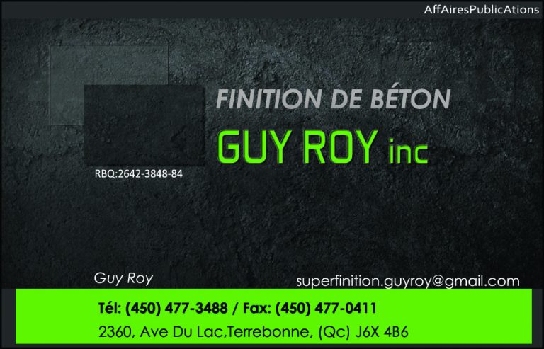 FINITION DE BÉTON GUY ROY INC