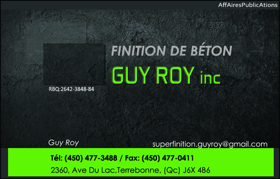 FINITION DE BÉTON GUY ROY INC