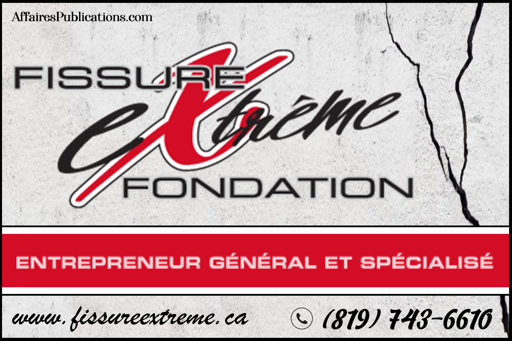 FISSURE EXTRÊME ET FONDATION