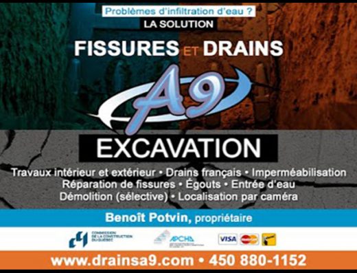 FISSURES ET DRAINS A9 EXCAVATION 9240-0068 QUÉBEC INC