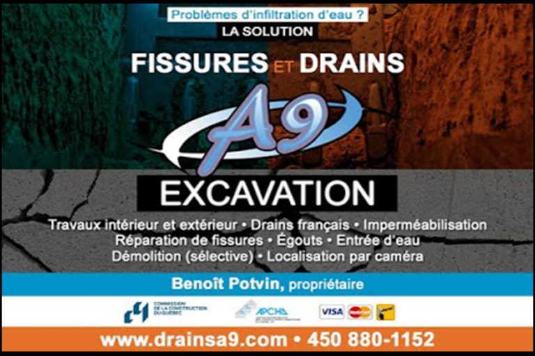 FISSURES ET DRAINS A9 EXCAVATION 9240-0068 QUÉBEC INC