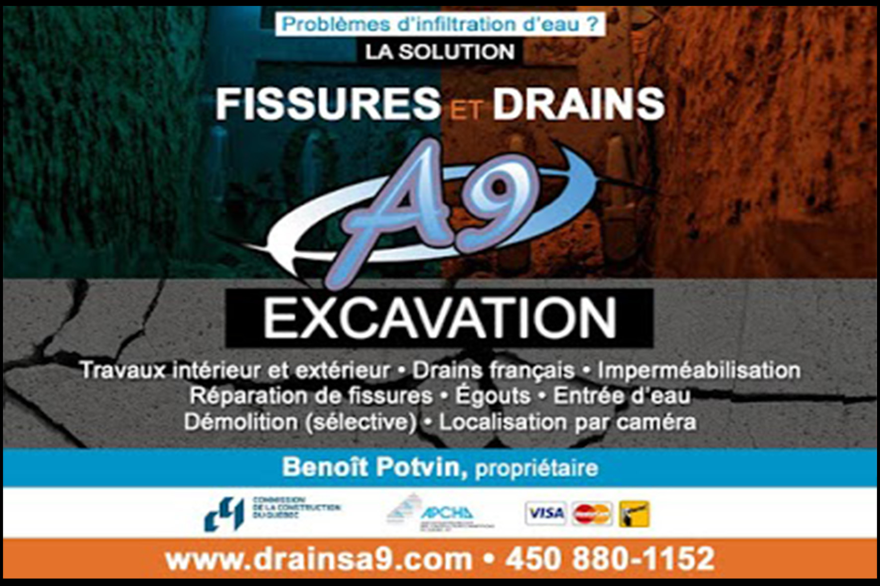 FISSURES ET DRAINS A9 EXCAVATION 9240-0068 QUÉBEC INC