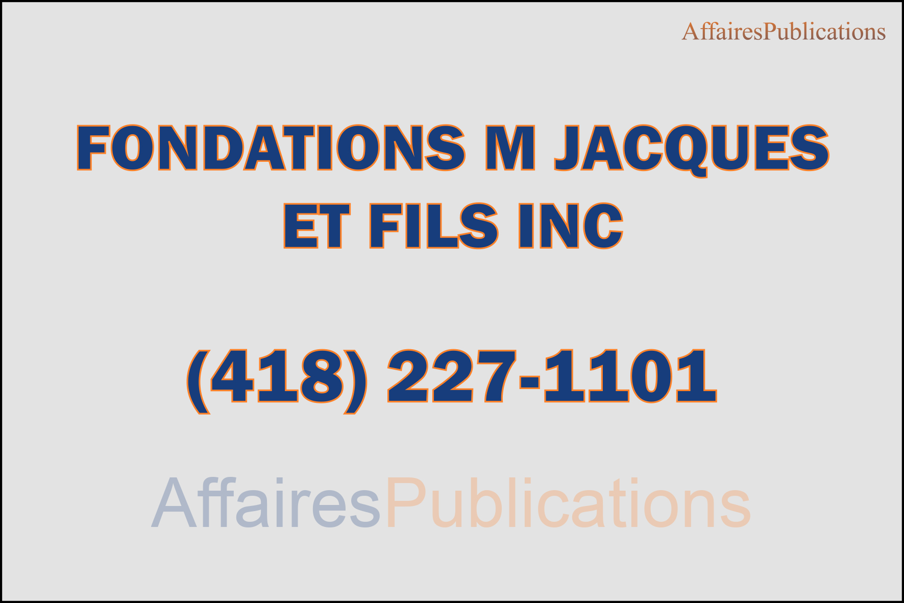 FONDATIONS M JACQUES ET FILS