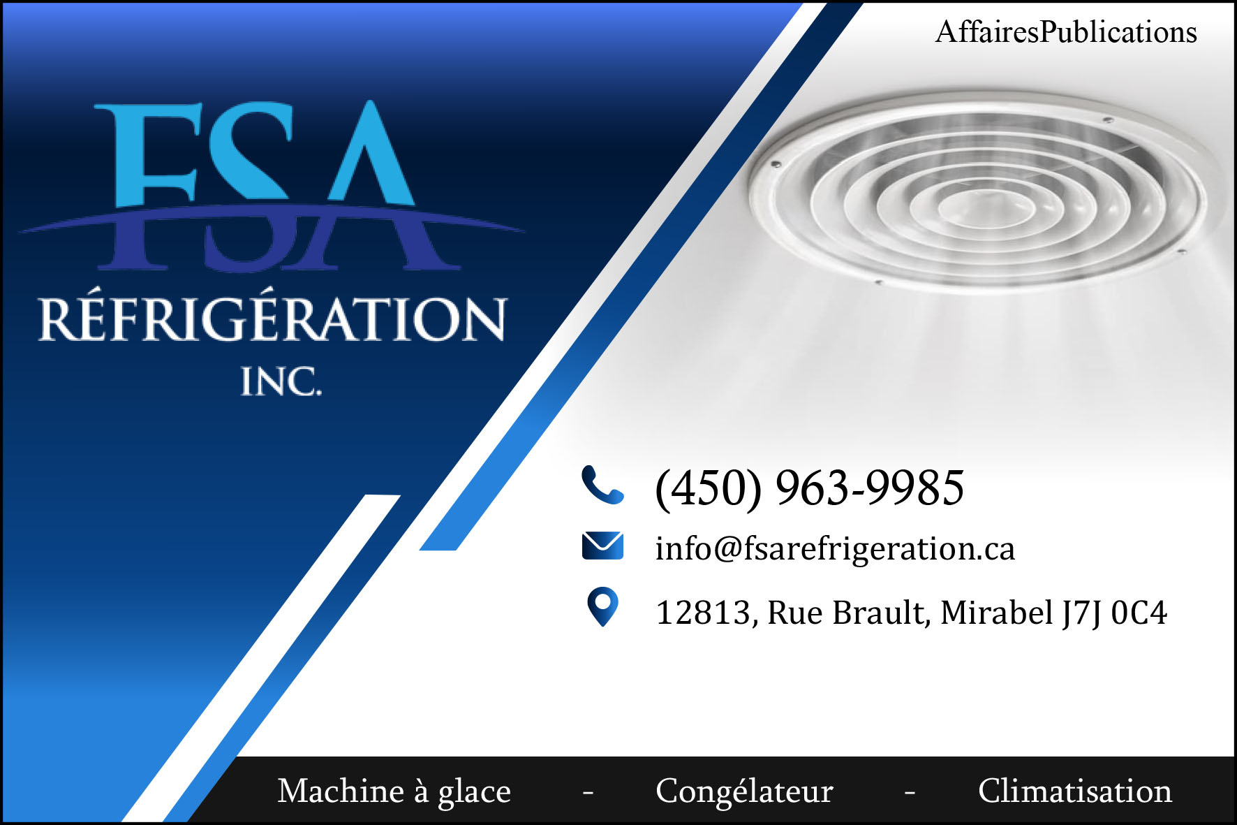 FSA RÉFRIGÉRATION INC