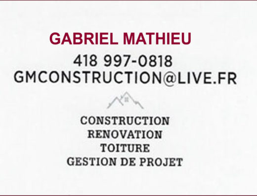 GABRIEL MATHIEU CONSTRUCTION