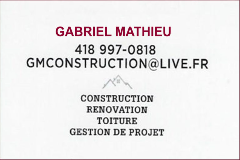 GABRIEL MATHIEU CONSTRUCTION