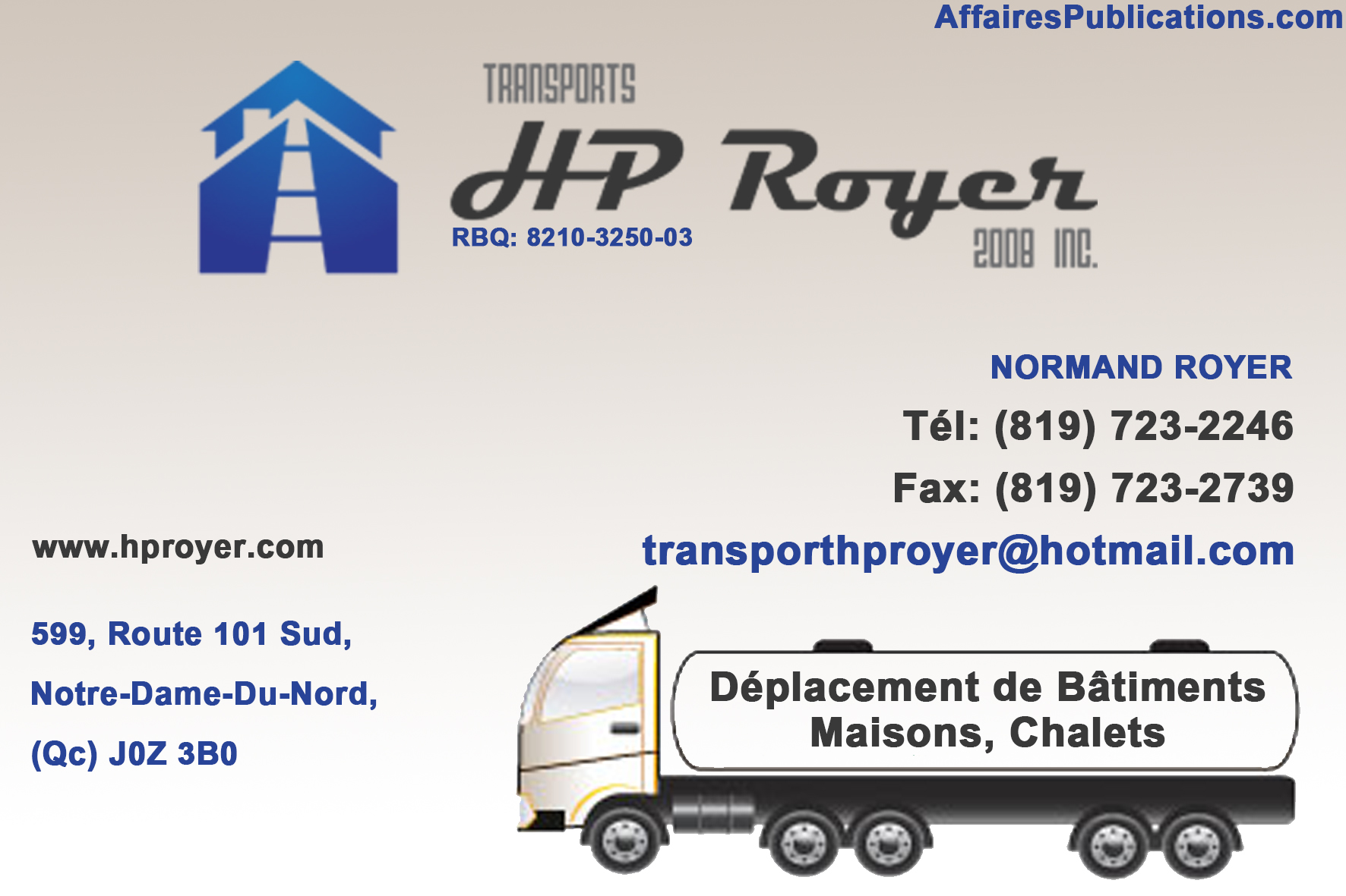 TRANSPORT HP ROYER 2008