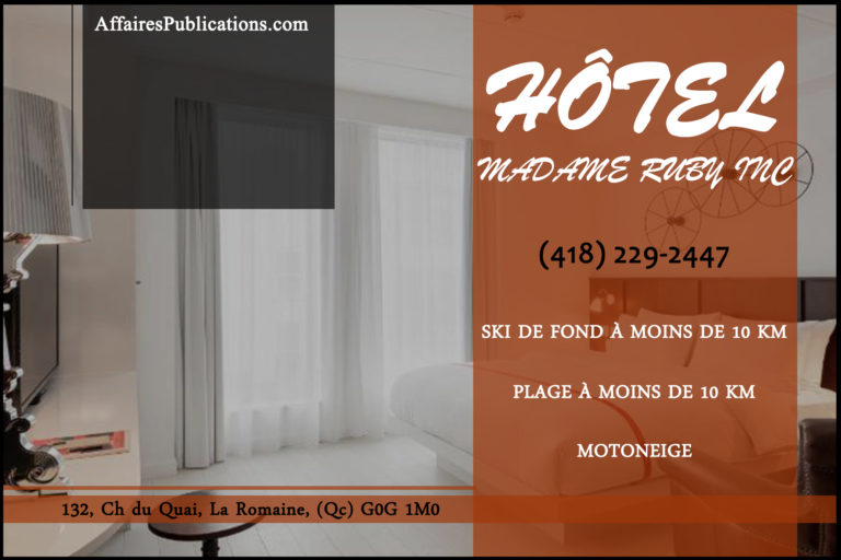 HÔTEL MADAME RUBY INC