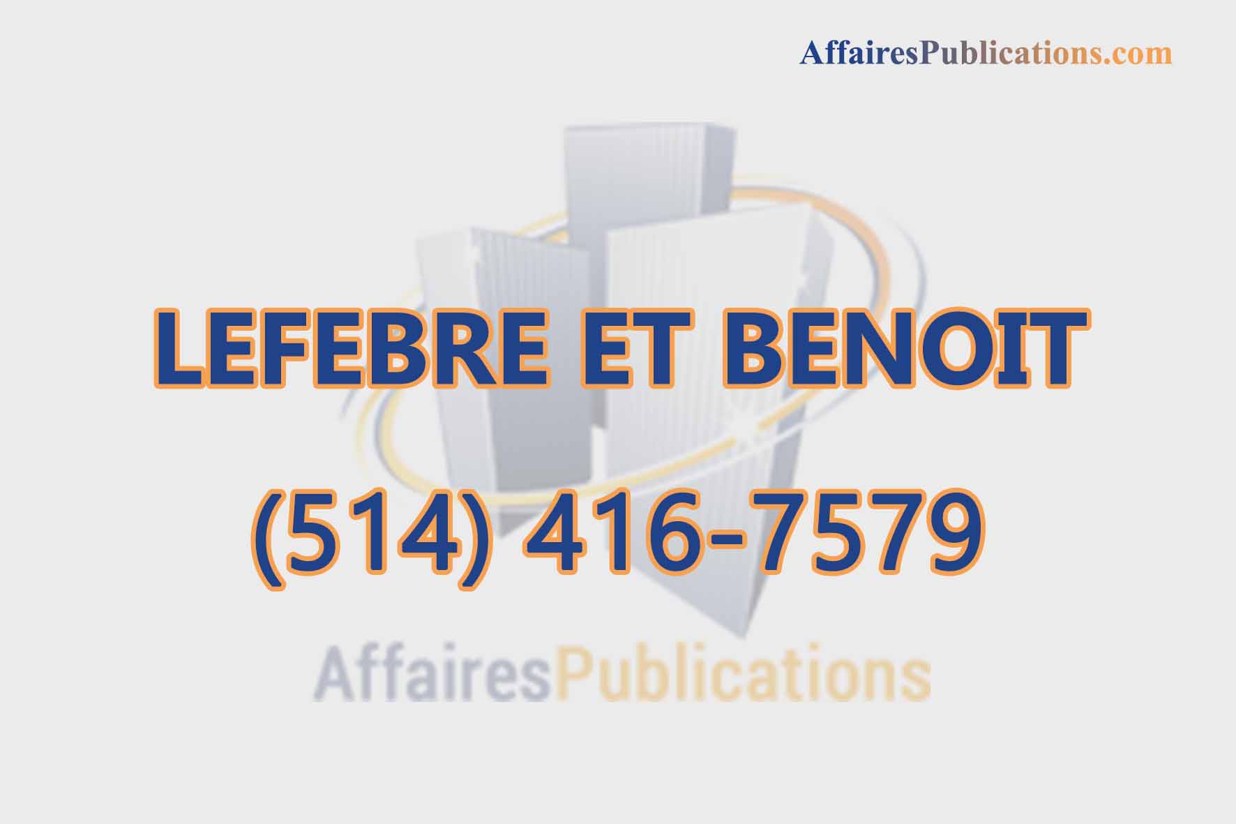 LEFEBRE ET BENOIT