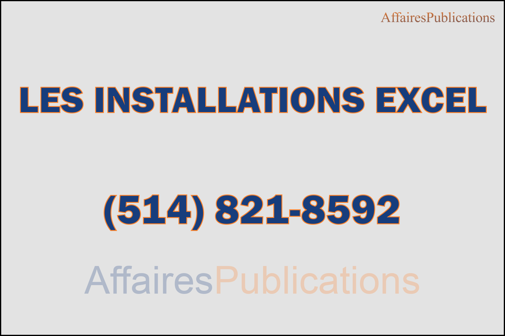 LES INSTALLATIONS EXCEL