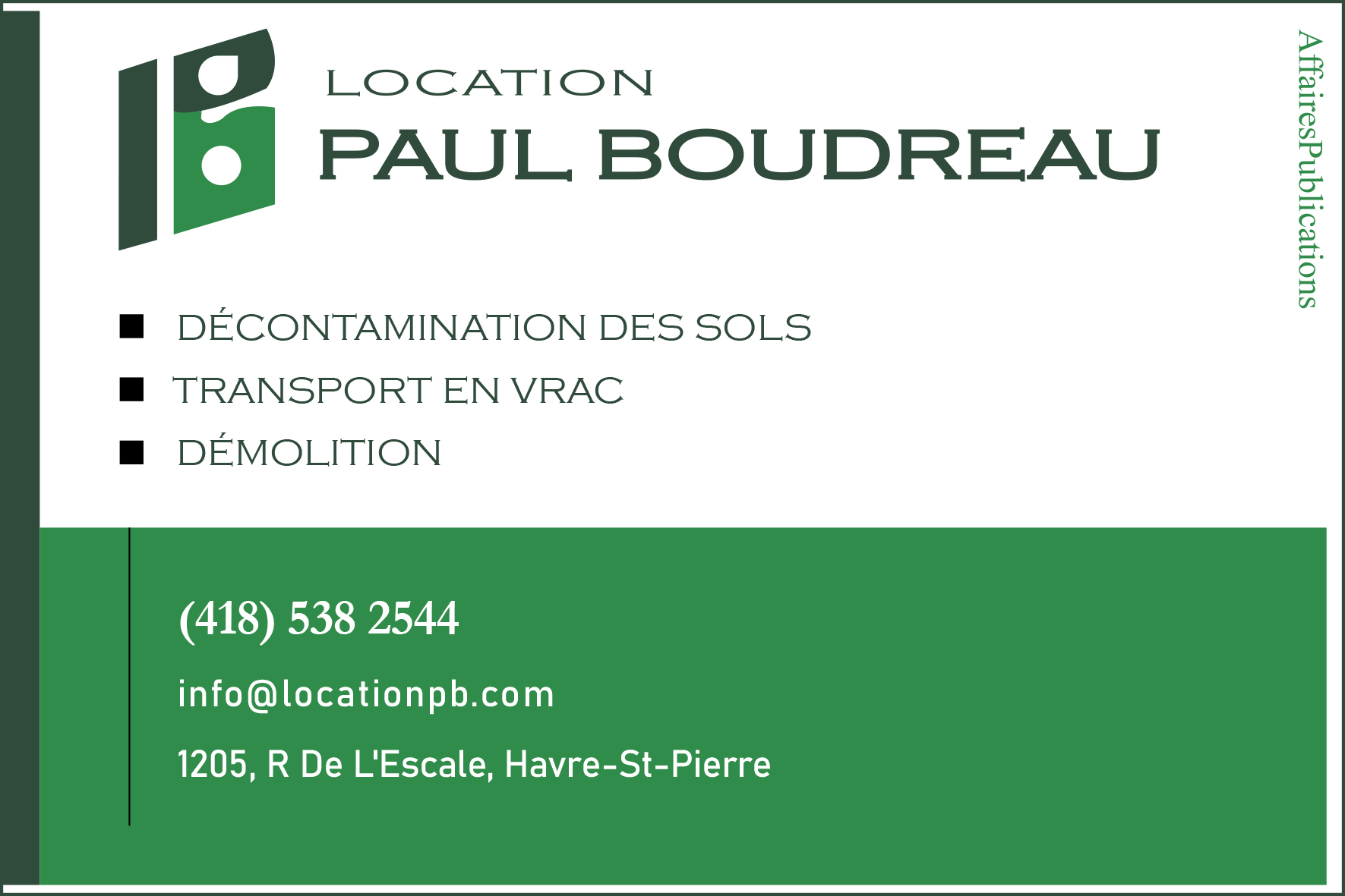 LOCATION PAUL BOUDREAU