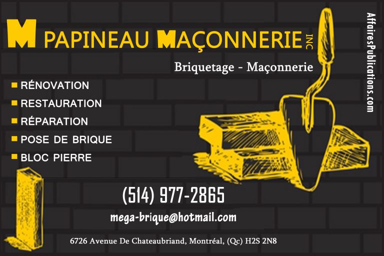 M PAPINEAU MAÇONNERIE INC